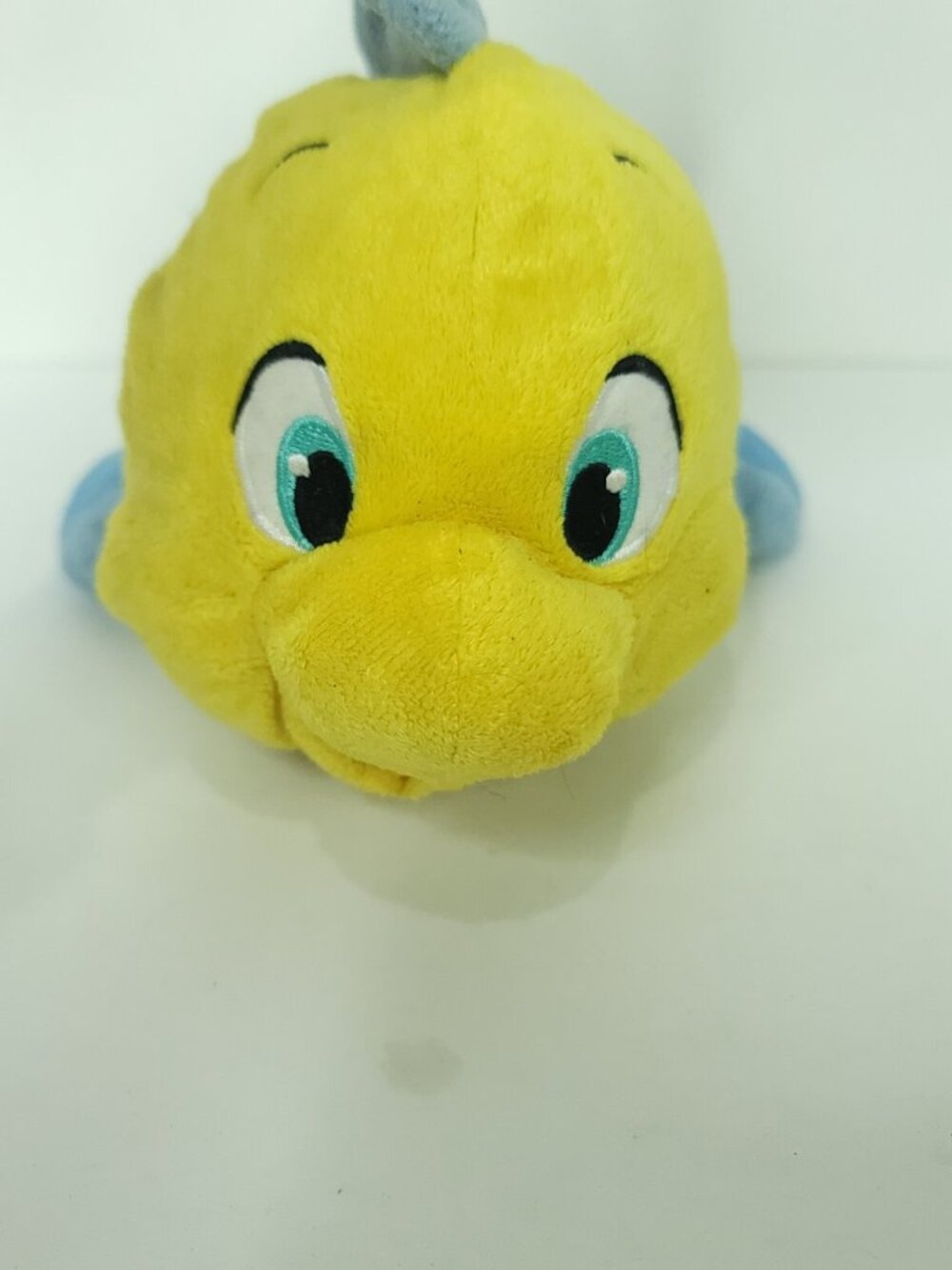 Disney Flounder Plush The Little Mermaid 10" L Yellow Blue Fish Authentic Patch